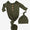 Olive bamboo gown + hat set
