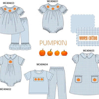 Girls blue plaid pumpkin dress - 3T