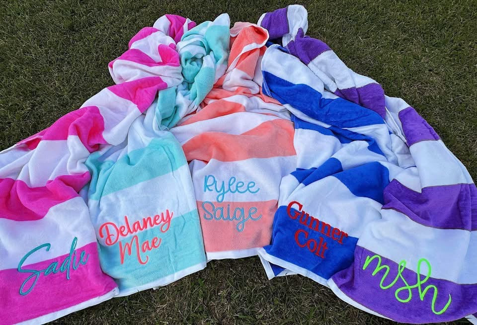 Monogram beach towel ETA MAY