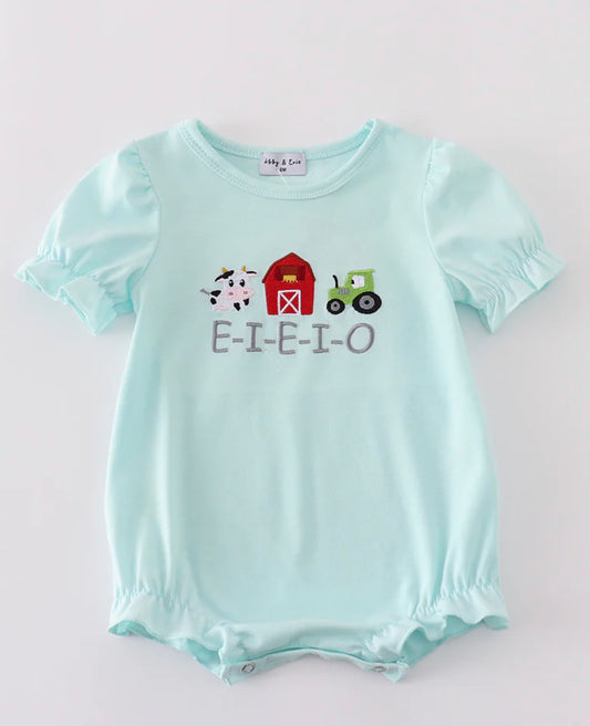 Blue ruffle EIEIO bubble