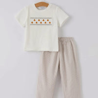 Pumpkin smocked pant set