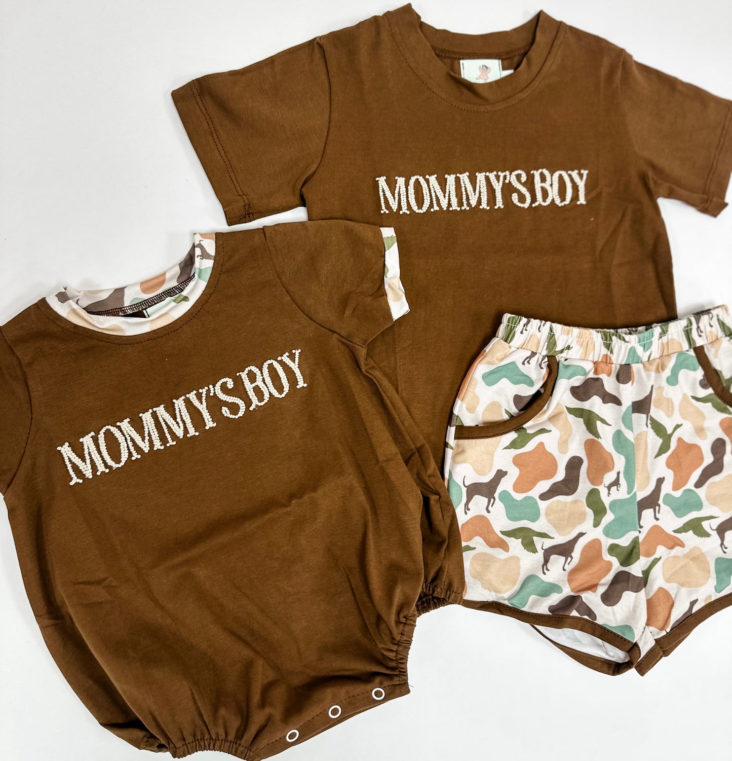 Mommy’s boy French knot camo