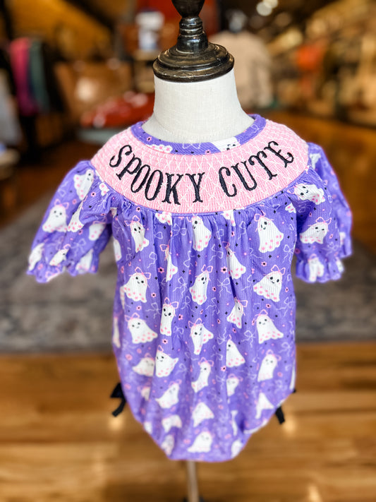 Spooky cute smocked ghost bubble