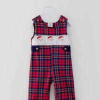 Smocked plaid Santa Jon Jon
