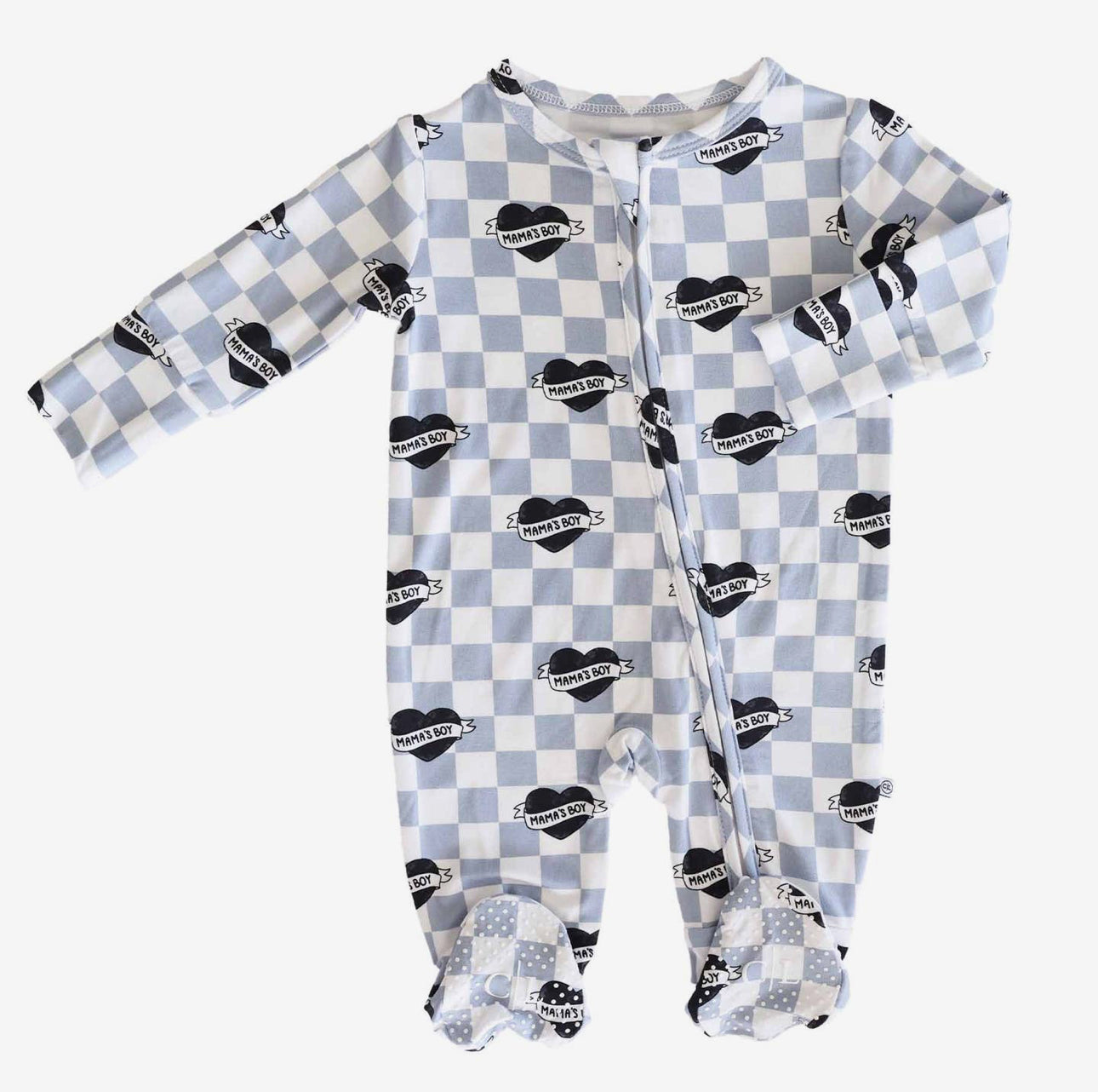 Mamas boy zipper footie bamboo
