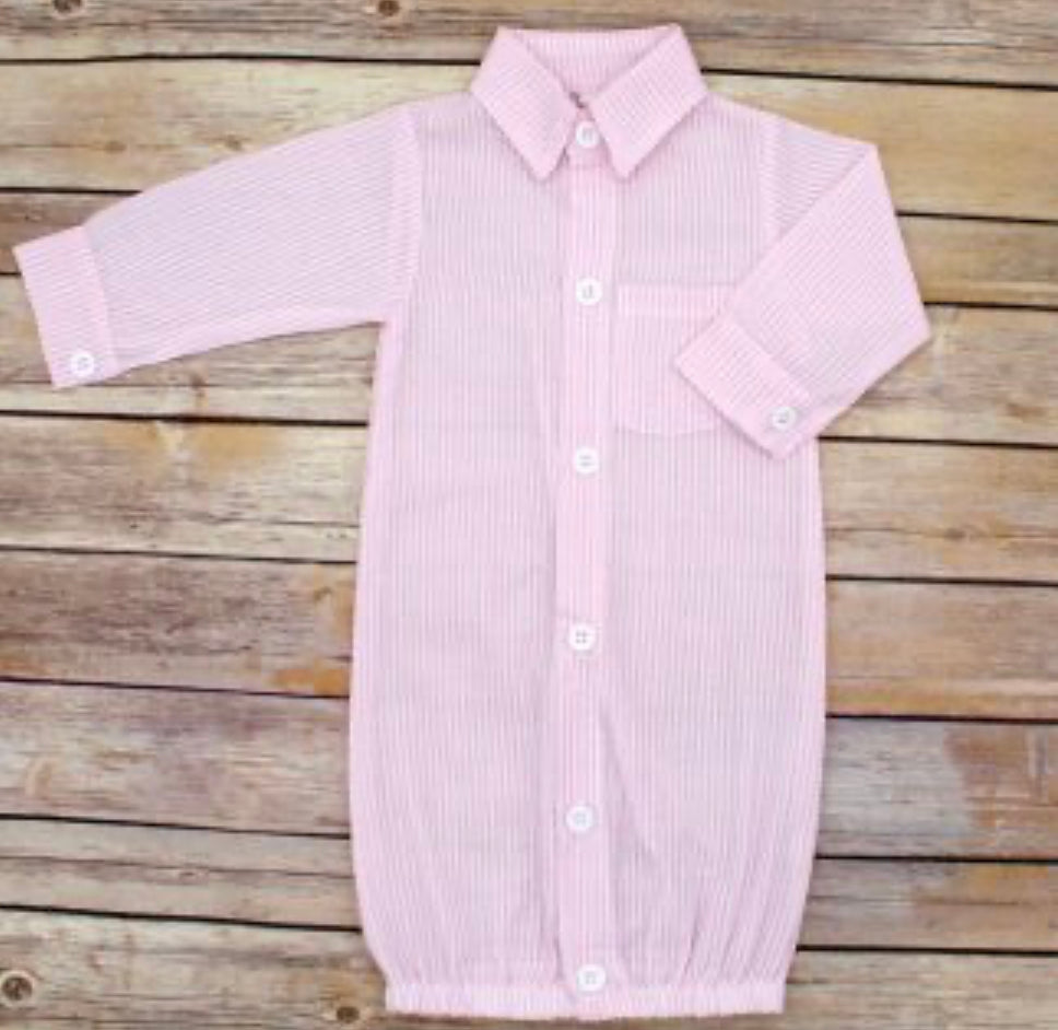 Seersucker Baby Gown - embroider me