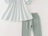 Sage gingham pumpkin girls set
