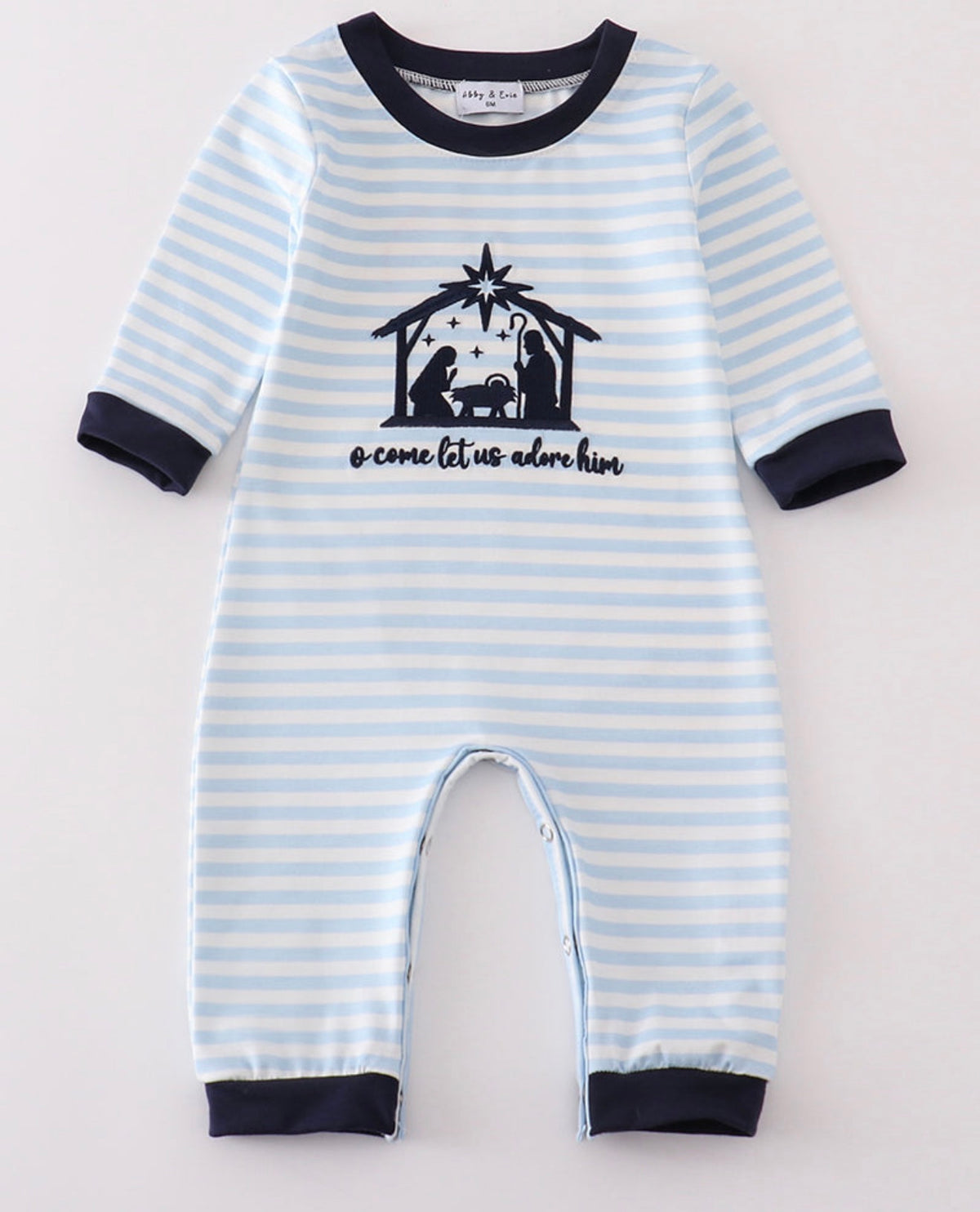 Nativity embroidered boys romper
