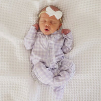 Peterpan collar ruffle zippy bamboo- lavender
