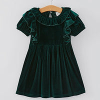 Green velvet dress