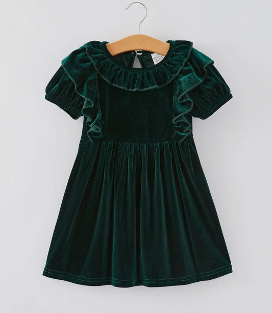 Green velvet dress