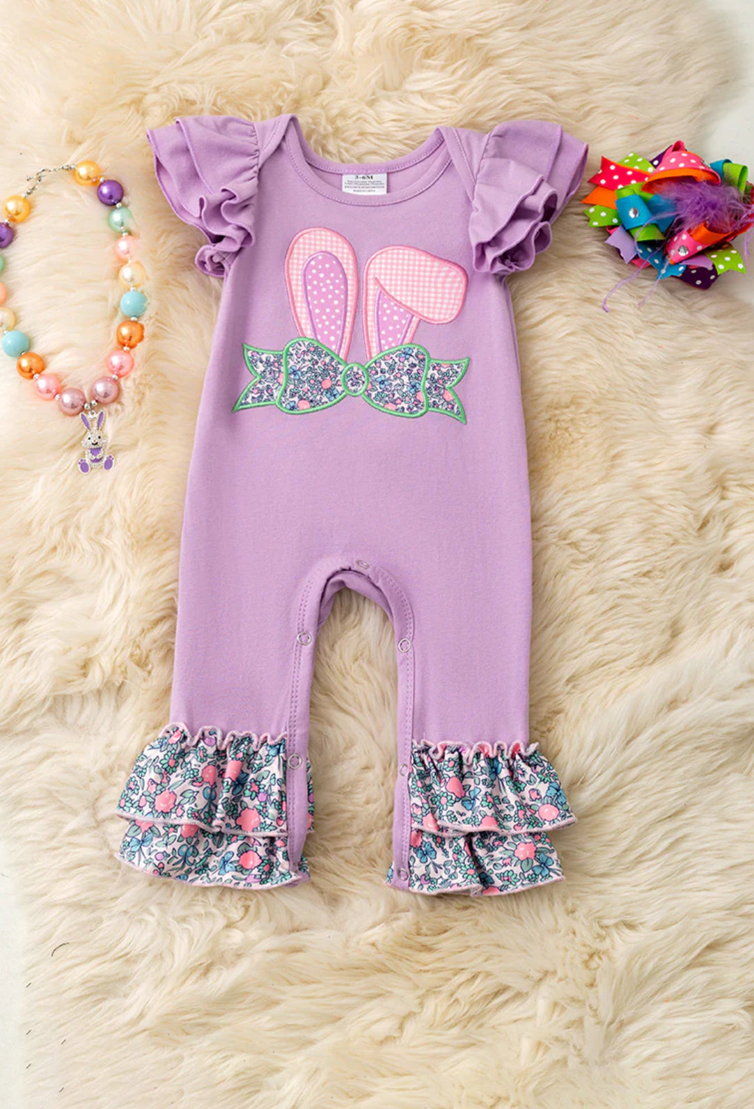 Bunny ears appliqué romper