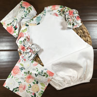Floral ruffle gown with bow
