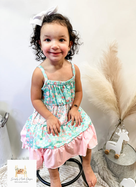Multi floral tiered dress