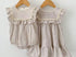 Khaki striped linen dress