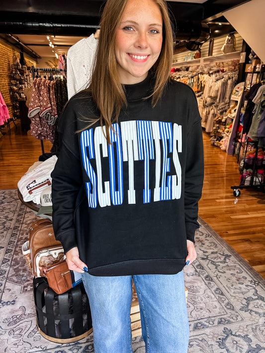 Scotties striped mock neck