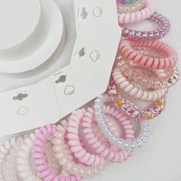 Pink spiral hair tie