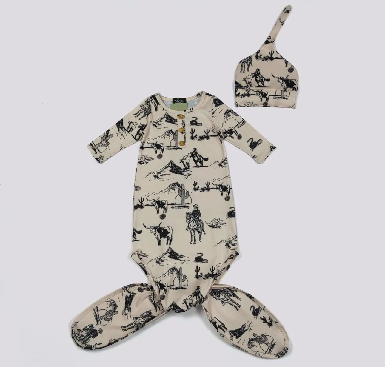 Western baby knotted gown