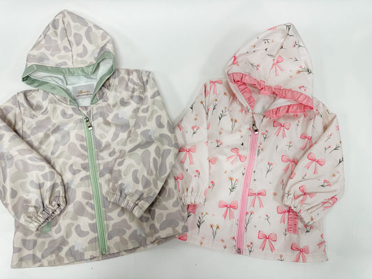Bow floral ruffle rain jacket