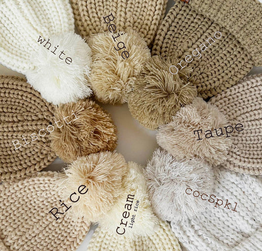 Newborn pom beanie
