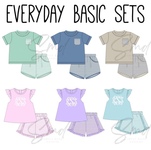 Everyday basics short set green