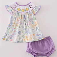 Purple floral bloomer set