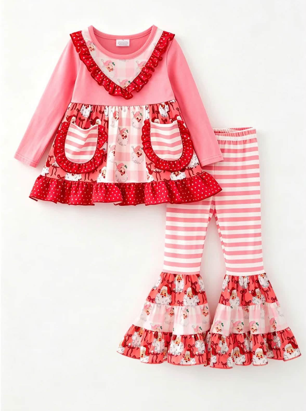 Pink Santa bell set