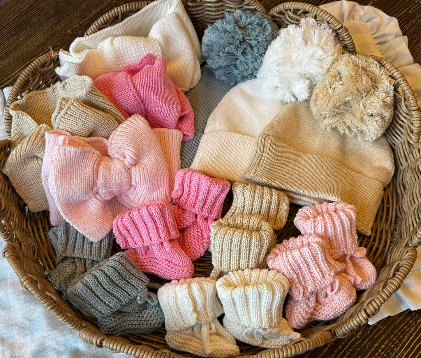 Knit baby booties
