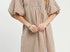 Brown Puff Sleeve Plaid Midi Dress