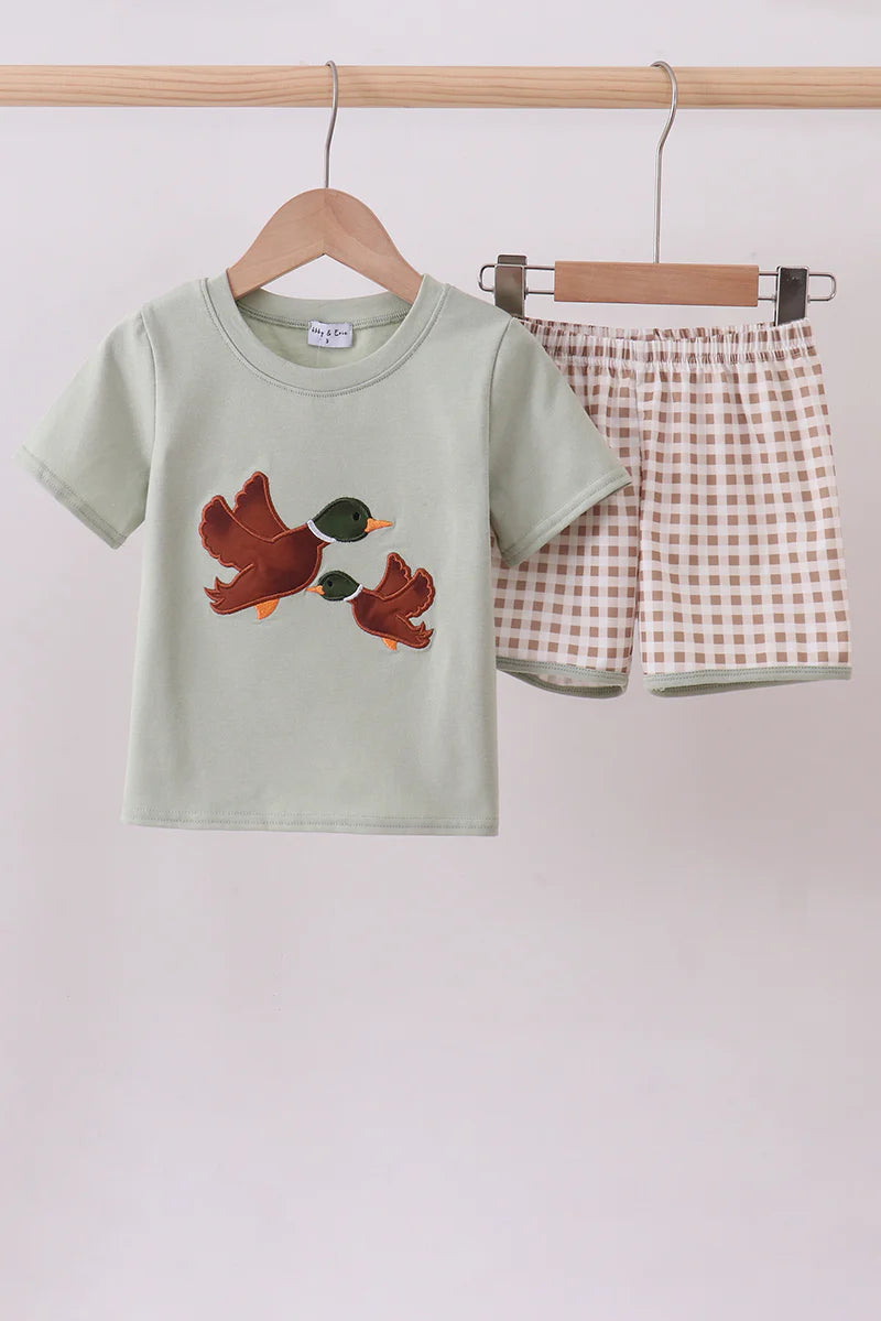 Mallard appliqué short set