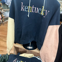 Kentucky embroidered colorblock hoodie
