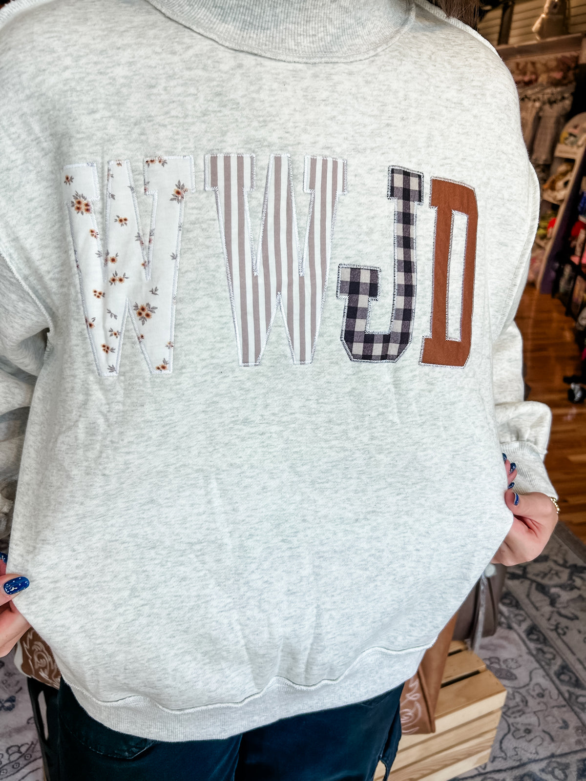 WWJD mock neck