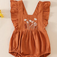 Carmel linen floral girls bubble