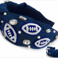 Football blue/white headband
