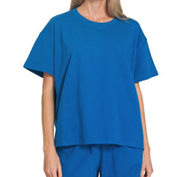 Solid classic blue short set