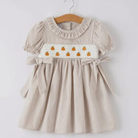 Pumpkin smocked dress