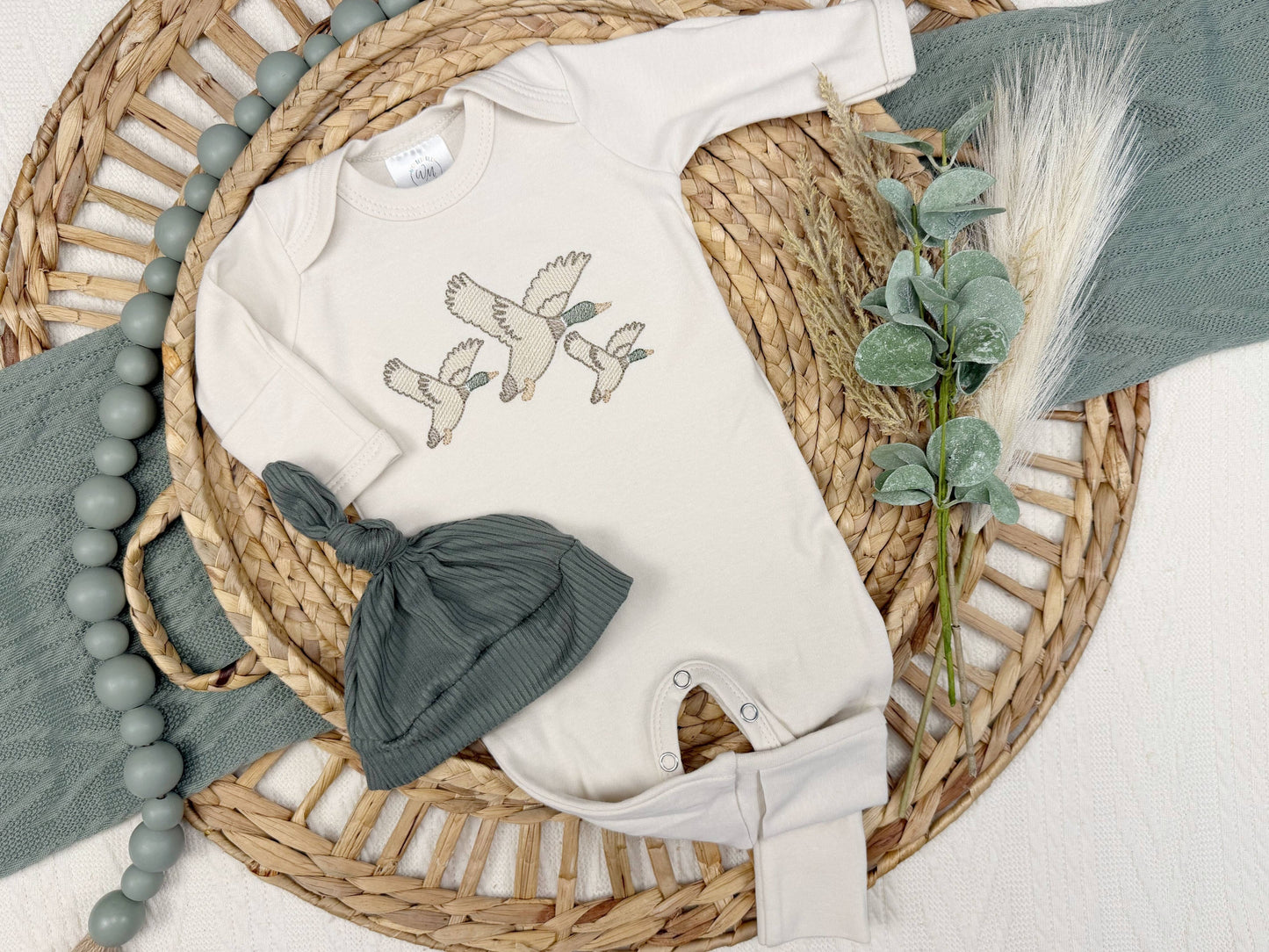 Mallard duck baby footie | Baby Boy Outfit