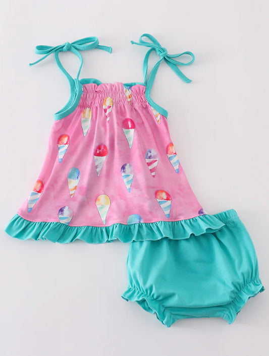Pink ice cream bloomer set