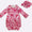 Pink bow floral ruffle gown