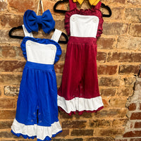 Blue jumpsuit- embroidered- you choose design