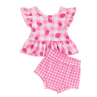 Pink Strawberry Short Set