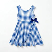 Blue white gingham skort dress