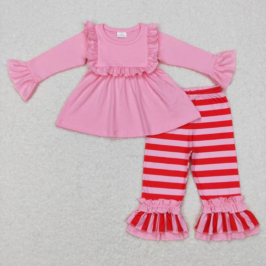 Girls pink striped set