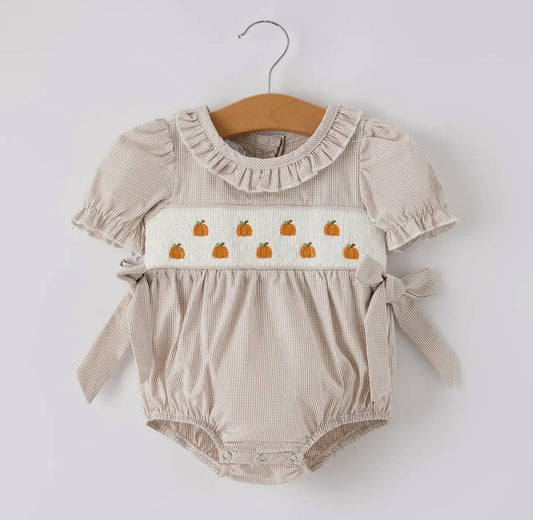 Pumpkin smocked bubble