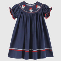 Smocked Santa girls dress