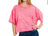 Acid crinkle wash tee - fuchsia
