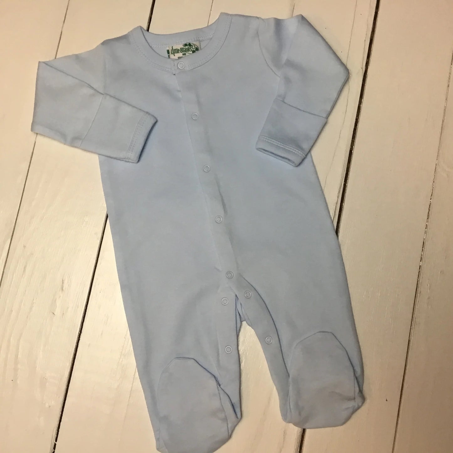 Solid color footie NB- embroider me