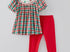 Christmas plaid smocked girls set