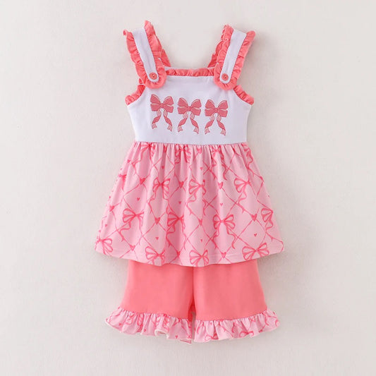 Pink Bow Short Set