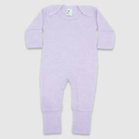 Lilac baby romper with fold over hands & feet - INCLUDES EMBROIDERY NAME/MONOGRAM